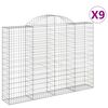 vidaXL Kaarevat kivikorit 9 kpl 200x30x140/160 cm galvanoitu rauta
