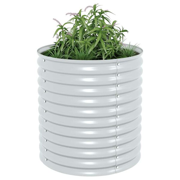 vidaXL Korotettu kukkalaatikko 80x80x81 cm galvanoitu teräs hopea