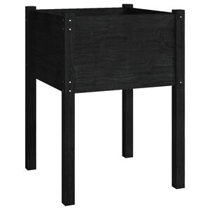 vidaXL Puutarhan kukkalaatikko musta 50x50x70 cm t&auml;ysi m&auml;nty