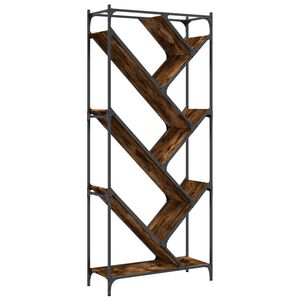 vidaXL Kirjahylly savutammi 79x30x180 cm tekninen puu ja metalli