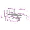 vidaXL Sängynrunko ilman patjaa vahanruskea 90x200 cm täysi mänty