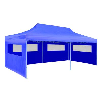 vidaXL Kokoontaitettava pop-up juhlateltta 3 x 6 m sininen