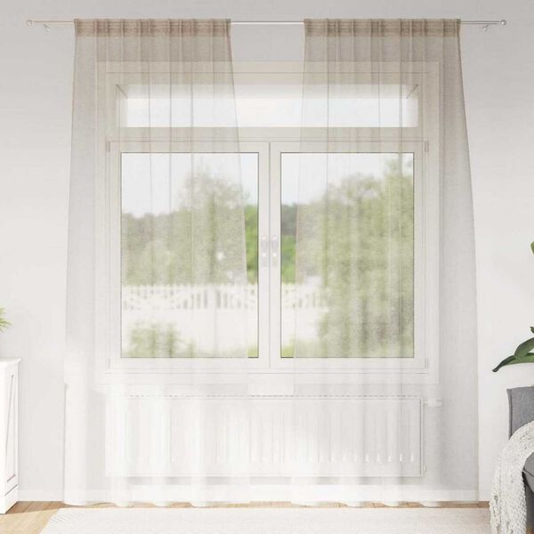 vidaXL Verhosatiini verhoilla 2 pcs Hiekka 245 x 140 cm Polyesteri