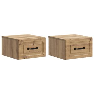 vidaXL Sein&auml;lle Kiinnitett&auml;v&auml; Y&ouml;p&ouml;yt&auml; 2 pcs Artisaanitammi