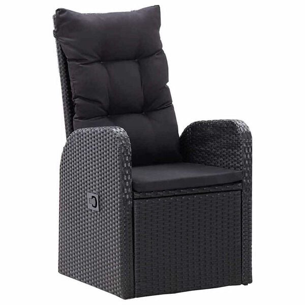 vidaXL Piharuokailu setti 5 pcs Musta polyrottinki