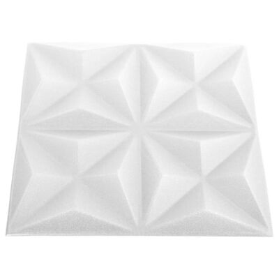 vidaXL 3D-seinäpaneelit 48 kpl 50x50 cm valkoinen origami 12 m²