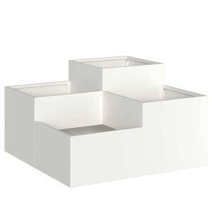 vidaXL Puutarha ruukku Valkoinen 80 x 80 x 48 cm Ter&auml;s