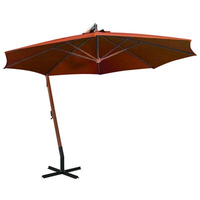 vidaXL Riippuva päivänvarjo tangolla terrakotta 3,5x2,9 m täysi kuusi