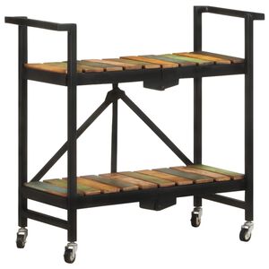 vidaXL Tarjoiluvaunu 87x36x81 cm kierr&auml;tetty t&auml;yspuu