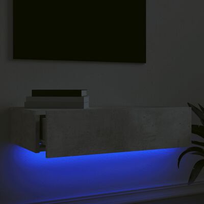 vidaXL TV-taso LED-valoilla betoninharmaa 60x35x15,5 cm