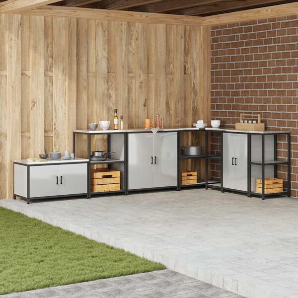 vidaXL Keitti&ouml;n s&auml;ilytys hyllyll&auml; ovella Hopea 60 x 50 x 92 cm Ter&auml;s