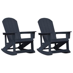 vidaXL Adirondack rocking-tuolit 2 pcs Laivastonsininen HDPE
