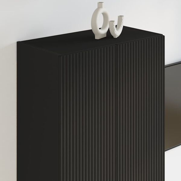 vidaXL TV-seinäkaappi Musta 59,5 x 31 x 100 cm Tekninen puu