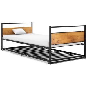 vidaXL Ulosvedett&auml;v&auml; s&auml;ngynrunko musta metalli 90x200 cm