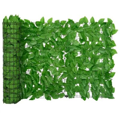vidaXL Parvekkeen suoja vihreillä lehdillä 200x75 cm