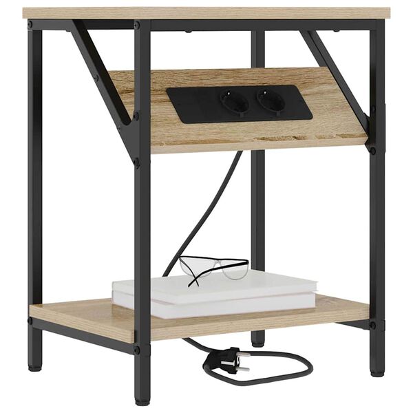 vidaXL Y&ouml;p&ouml;yt&auml;kaappi 2 pcs Sonoman tammi 38 x 30 x 48 cm Tekninen puu