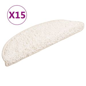 vidaXL Portaiden matot 15 kpl 56x17x3 cm valkoinen puolipy&ouml;re&auml;