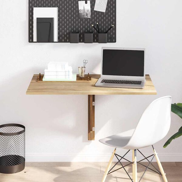 vidaXL Kokoontaitettava seinäpöytä tammi 100x60 cm