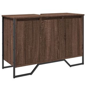 vidaXL Kylpyhuoneen pesuallaskaappi ruskea 91x35x60 cm tekninen puu