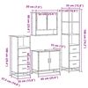 vidaXL 4-osainen Kylpyhuonekalustesarja sonoma-tammi tekninen puu