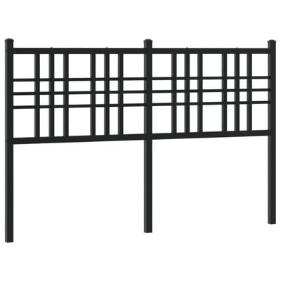 vidaXL Metallinen sängynpääty musta 120 cm