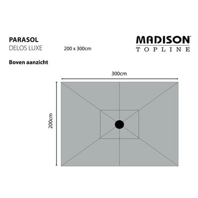 Madison Päivänvarjo "Delos Luxe" 300x200 cm Harmaa PAC5P014