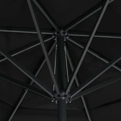 vidaXL Aurinkovarjo alumiinitanko 500 cm musta