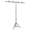 vidaXL T-muotoinen taustakankaan teline musta 151x60x(70-200) cm
