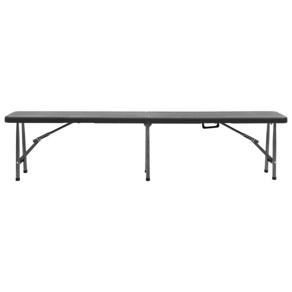 vidaXL Kokoontaitettavat puutarhapenkit 2 kpl 180 cm HDPE musta