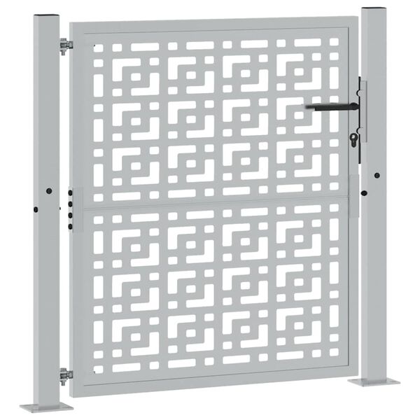 vidaXL Puutarhan portti 100x100 cm säänkestävä teräs ristikuvio