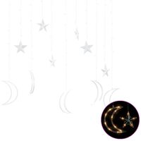 vidaXL Tähti ja kuu keijuvalot kaukosäädin 138xLED lämpimän valkoinen