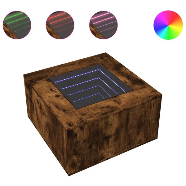 vidaXL Sohvap&ouml;yt&auml; LED-valoilla savutammi 60x60x40 cm tekninen puu