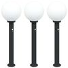 vidaXL Pollarivalot sensorilla 3 kpl 80 cm musta IP44