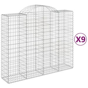 vidaXL Kaarevat kivikorit 9 kpl 200x50x160/180 cm galvanoitu rauta