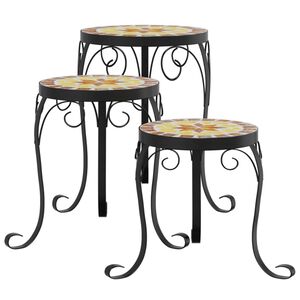 vidaXL Kukkateline 3 kpl terrakotta ja valkoinen keramiikka