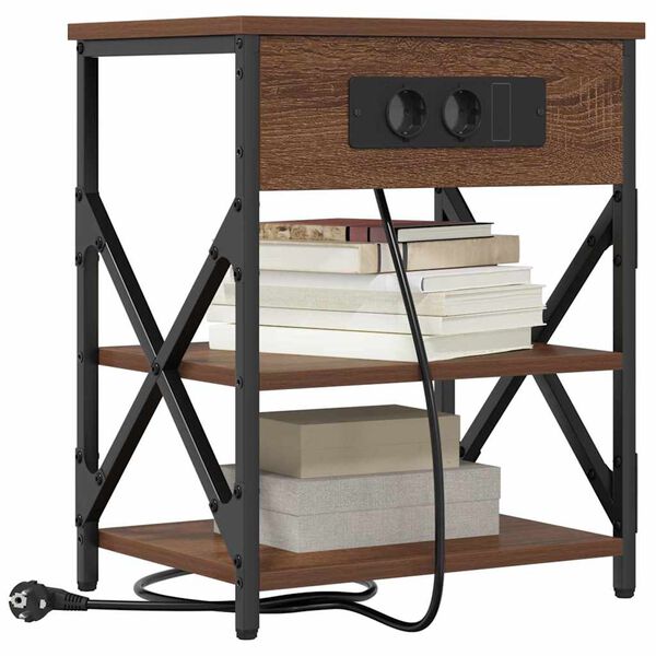 vidaXL Y&ouml;p&ouml;yt&auml;kaappi Ruskea tammi 41 x 31 x 51 cm Tekninen puu