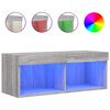 vidaXL TV-taso LED-valoilla harmaa Sonoma 80x30x30 cm
