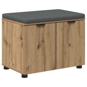 vidaXL Halli penkki tyynyll&auml; ovella Artisan tammi 60 x 38 x 46 cm