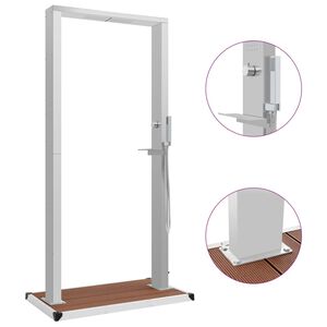 vidaXL Ulkosuihku alustalla WPC ruostumaton ter&auml;s