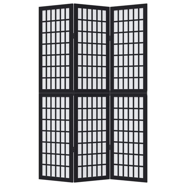 vidaXL 3-Paneelinen tilanjakaja musta t&auml;ysi keisaripuu