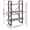 vidaXL Kirjahylly betoninharmaa 80x30x105 cm tekninen puu