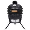 vidaXL Kamado 2-in-1 grilli/savustin keramiikka 56 cm musta