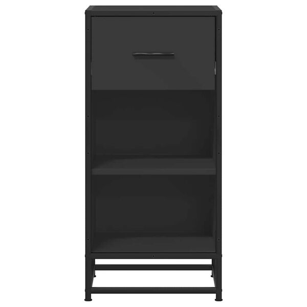 vidaXL senkki musta 35,5x35x76 cm suunniteltu puu ja metalli