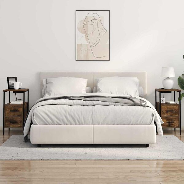 vidaXL Yöpöytäkaappi Savupähkinä 30 x 48 x 61 cm Tekninen puu