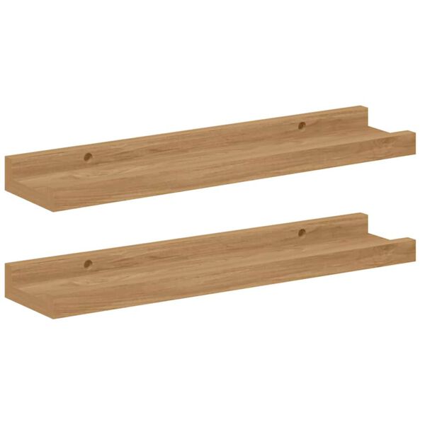 vidaXL Sein&auml;hylly hyllyll&auml; 2 pcs Ruskea 40 x 9 x 3 cm Tekninen puu