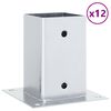 vidaXL Pylv&auml;iden jalustat neli&ouml; 12 kpl hopea 81x81 mm galvanoitu ter&auml;s