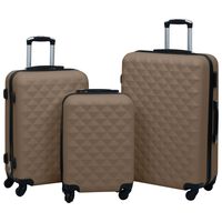 vidaXL Kovapintainen matkalaukkusetti 3 kpl ruskea ABS