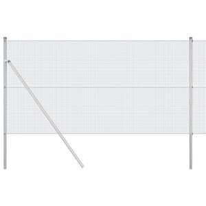 vidaXL Kehitetty liitetty langoittain 50 x 1 m Galvanoitu ter&auml;s Hopea