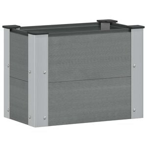 vidaXL Puutarhan Korotettu Kukkalaatikko Harmaa 50 x 30 x 36 cm
