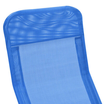 vidaXL Kokoontaitettavat aurinkotuolit 2 kpl textilene sininen